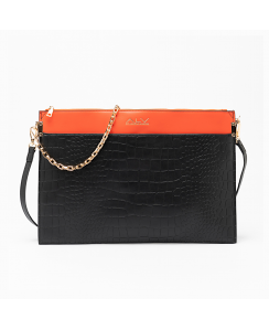 ALV by ALVIERO MARTINI Maxi Pochette Maddalena Donna Nero Arancio ALVB9902-2034