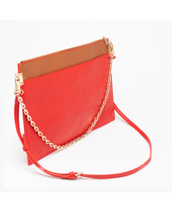 ALV by ALVIERO MARTINI Maxi Pochette Maddalena Donna Rosso Cuoio ALVB9902 - 2041