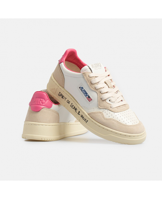 AUTRY Sneakers Medalist Low Wom Wrt-Volley Donna Bianco Rosa AULW VY04