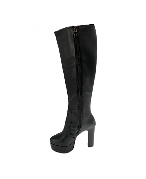 BRACCIALINI Stivale con tacco e plateau Donna Nero N105_CALF-BLACK