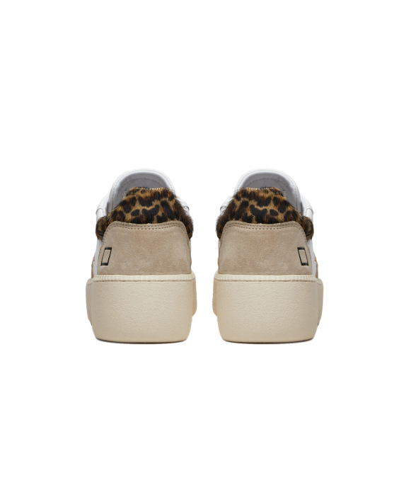 D.A.T.E. Sneakers Step Calf Donna Bianco Leopardo W391-ST-CA-WD