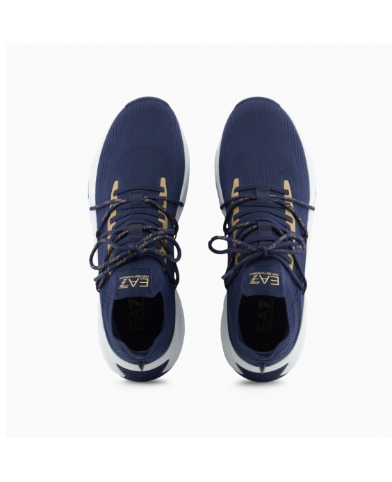 EA7 EMPORIO ARMANI Sneakers Infinity in maglia Uomo Blu navy Oro X8X087 XK227 U043