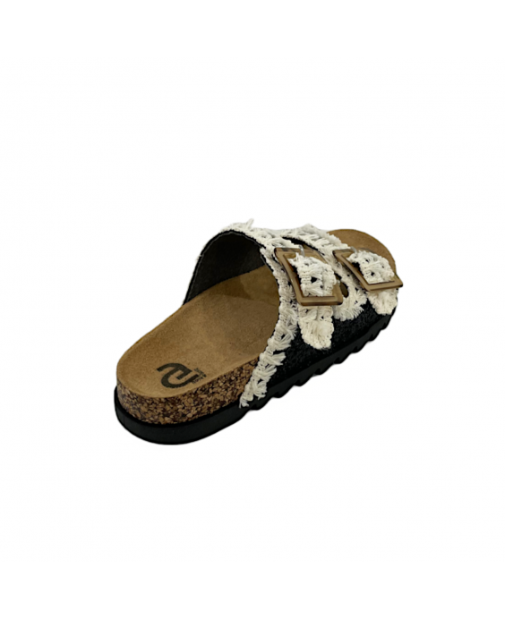 GOLD&GOLD Ciabatta con fibbie Donna Nero A23FL221NE