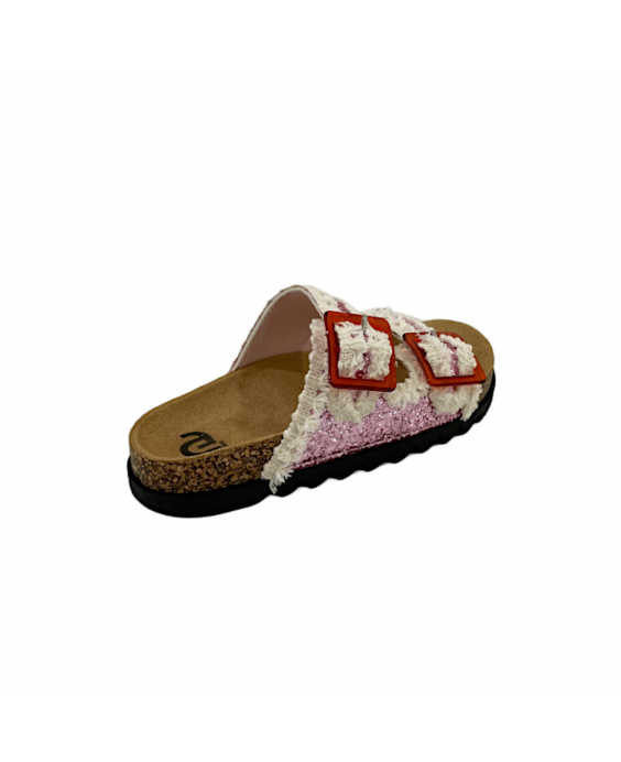 GOLD&GOLD Ciabatta con fibbie Donna Rosa A23FL221PK