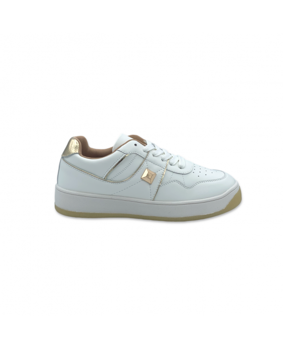 GOLD&GOLD Sneakers Donna Bianco Oro GB623