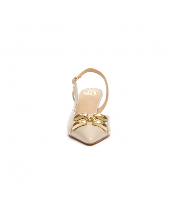 GOLD&GOLD Décolleté Slingback con accessorio Donna Beige A24GD06BE