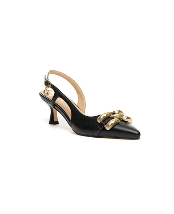 GOLD&GOLD Décolleté Slingback con accessorio Donna Nero A24GD06NE