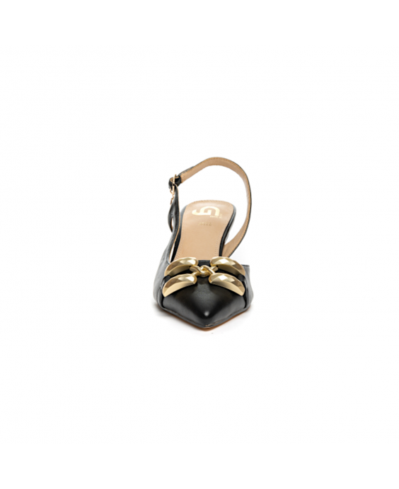 GOLD&GOLD Décolleté Slingback con accessorio Donna Nero A24GD06NE