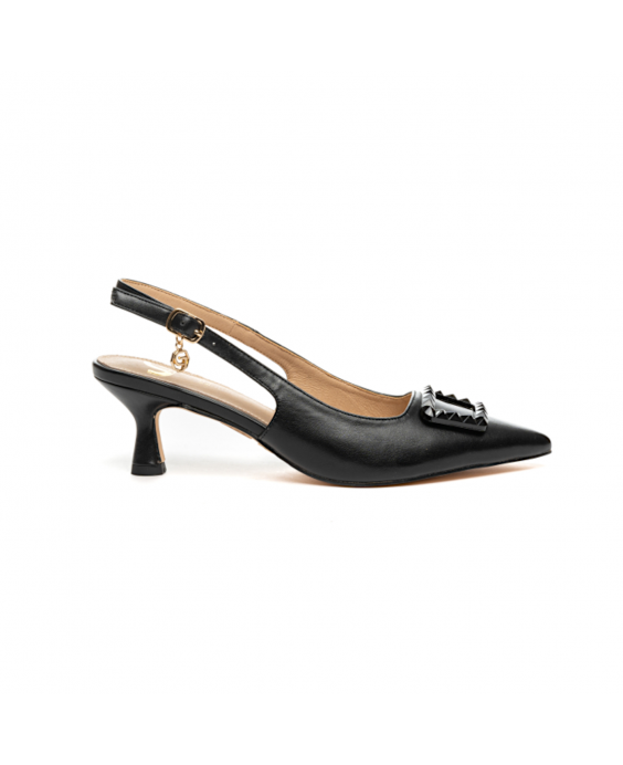 GOLD&GOLD Décolleté Slingback con accessorio Donna Nero A24GD08NE