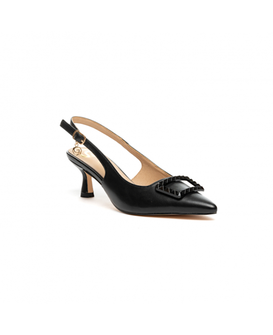 GOLD&GOLD Décolleté Slingback con accessorio Donna Nero A24GD08NE