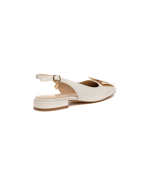 GOLD&GOLD Décolleté Slingback bassa Donna Bianco A24GD45BI