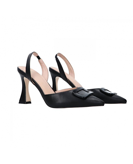 GOLD&GOLD Décolleté Slingback Donna Nero GD730