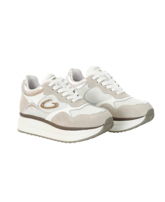 GUARDIANI Sneakers Louise Donna Beige Bianco Argento AGW430200