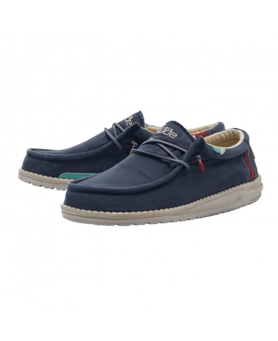 HEY DUDE Mocassino Wally Washed Uomo Blu 111522133