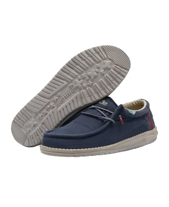 HEY DUDE Mocassino Wally Washed Uomo Blu 111522133