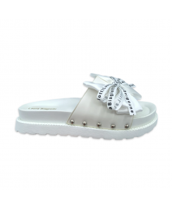 LAURA BIAGIOTTI Ciabatta con fiocco Donna Bianco 7697_WHITE-MATT