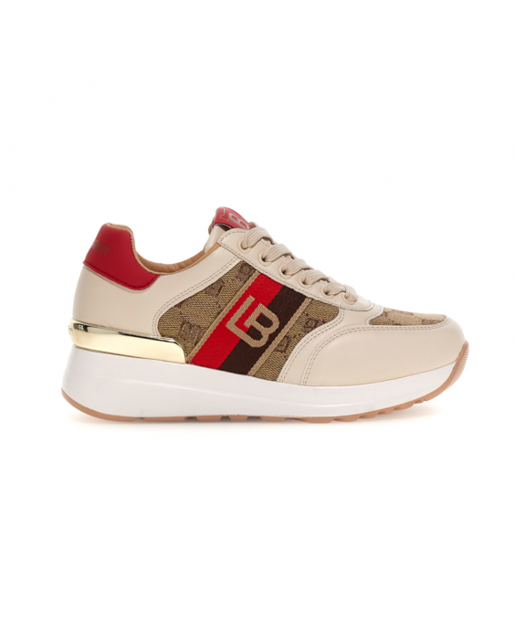 LAURA BIAGIOTTI Sneakers Donna Beige Rosso 8007