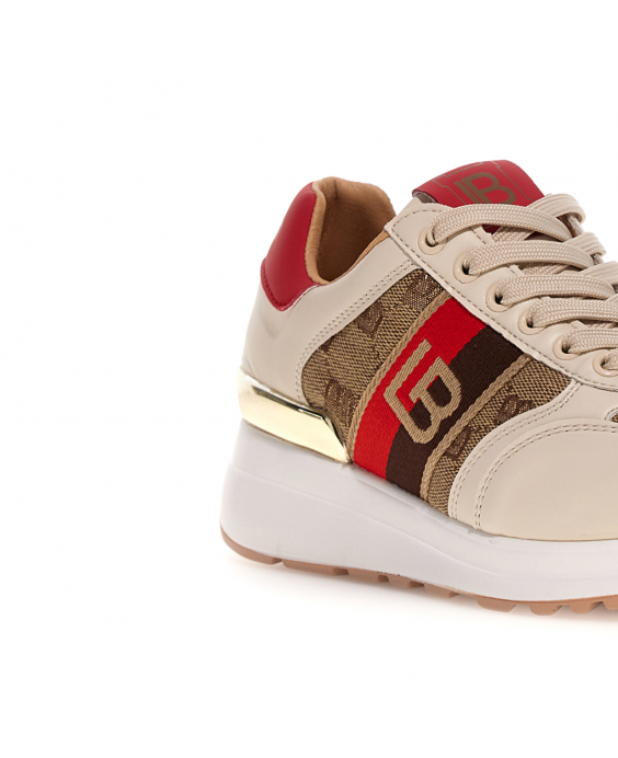 LAURA BIAGIOTTI Sneakers Donna Beige Rosso 8007