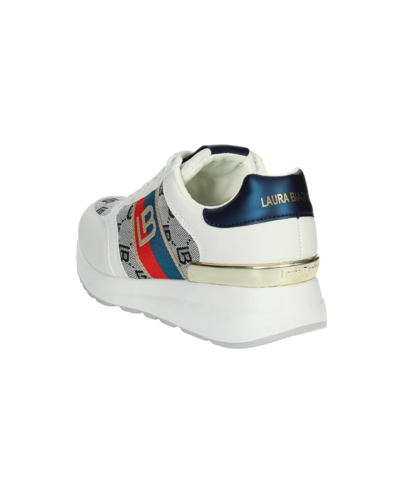 LAURA BIAGIOTTI Sneakers Donna Bianco Blu navy 8007