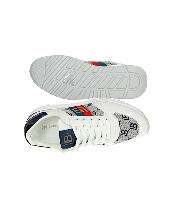 LAURA BIAGIOTTI Sneakers Donna Bianco Blu navy 8007