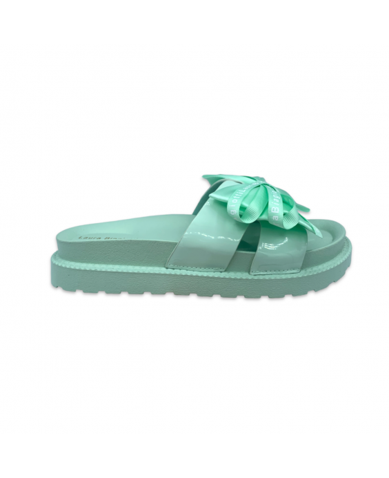 LAURA BIAGIOTTI Ciabatta con fiocco Donna Verde menta 8178_MINT-PATENT