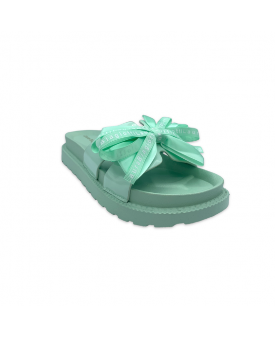 LAURA BIAGIOTTI Ciabatta con fiocco Donna Verde menta 8178_MINT-PATENT