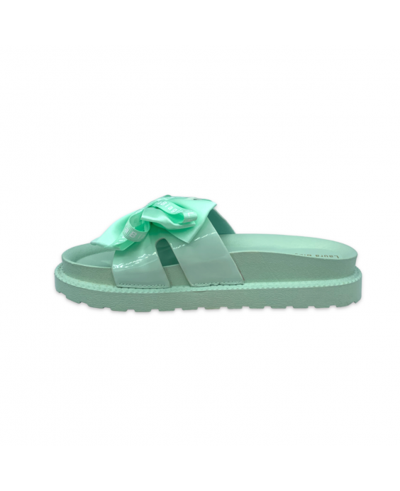 LAURA BIAGIOTTI Ciabatta con fiocco Donna Verde menta 8178_MINT-PATENT