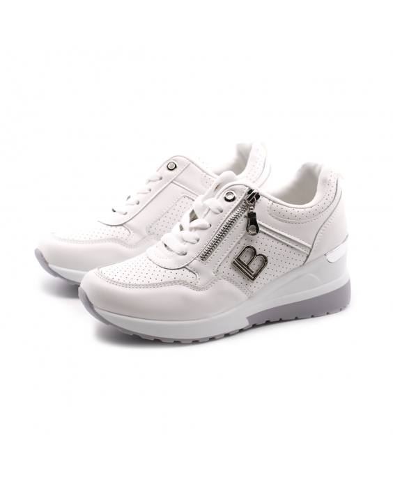 LAURA BIAGIOTTI Sneakers con zeppa Donna Bianco 8416