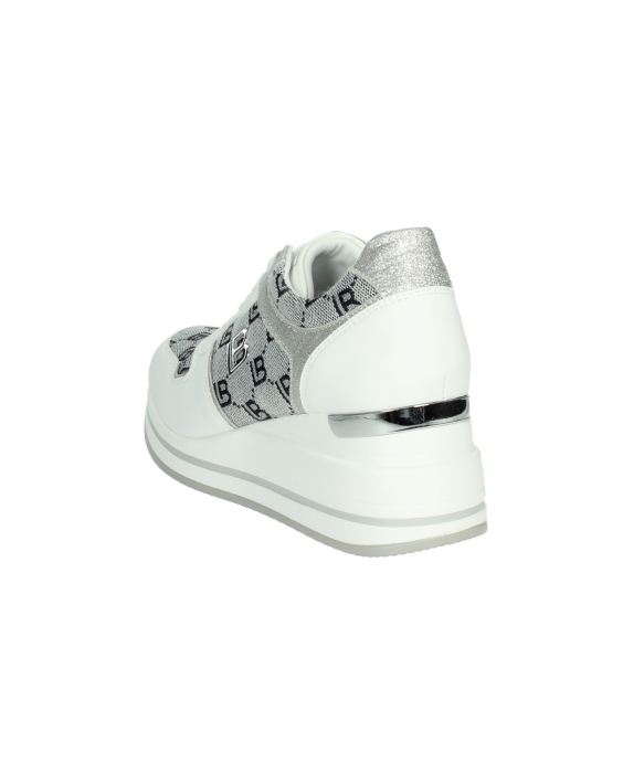 LAURA BIAGIOTTI Sneakers con zeppa Donna Bianco Blu navy 8427