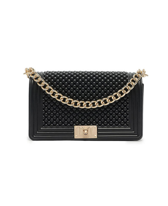 MARC ELLIS Borsa a tracolla Flat M Ball Donna Nero Oro satinato FLAT M BALL_BLACK-BRUSH GOLD