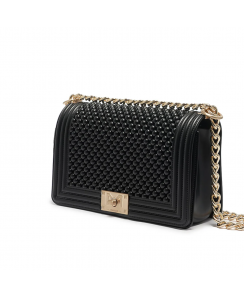 MARC ELLIS Borsa a tracolla Flat M Ball Donna Nero Oro satinato FLAT M BALL_BLACK-BRUSH GOLD