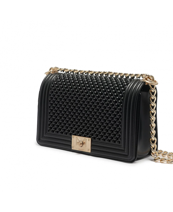 MARC ELLIS Borsa a tracolla Flat M Ball Donna Nero Oro satinato FLAT M BALL_BLACK-BRUSH GOLD