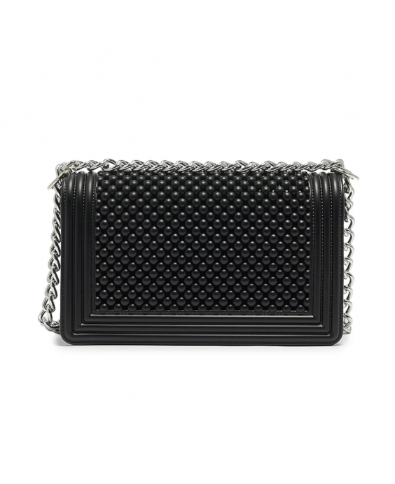 MARC ELLIS Borsa a tracolla Flat M Ball Donna Nero Argento satinato FLAT M BALL_BLACK-BRUSH SILVER