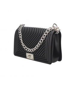 MARC ELLIS Borsa a tracolla Flat M Ball Donna Nero Argento lucido FLAT M BALL_BLACK-SILVER