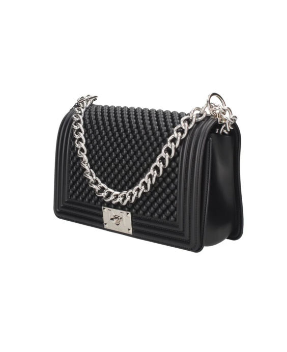 MARC ELLIS Borsa a tracolla Flat M Ball Donna Nero Argento lucido FLAT M BALL_BLACK-SILVER