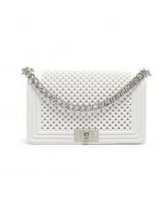 MARC ELLIS Borsa a tracolla Flat M Ball Donna Bianco Argento satinato FLAT M BALL_OFF BLANC-BRUSH SILVER