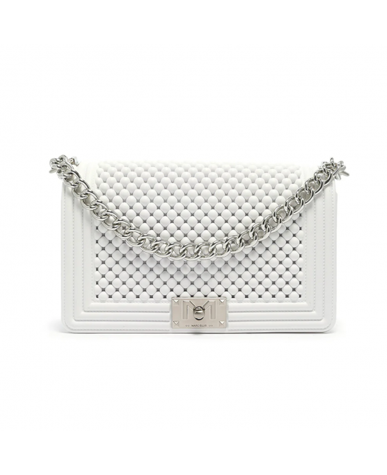 MARC ELLIS Borsa a tracolla Flat M Ball Donna Bianco Argento satinato FLAT M BALL_OFF BLANC-BRUSH SILVER