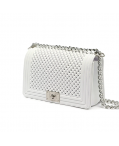 MARC ELLIS Borsa a tracolla Flat M Ball Donna Bianco Argento satinato FLAT M BALL_OFF BLANC-BRUSH SILVER