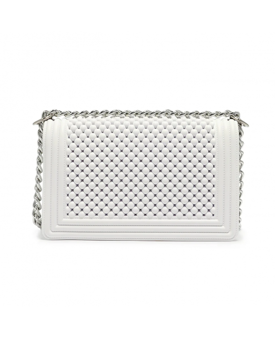 MARC ELLIS Borsa a tracolla Flat M Ball Donna Bianco Argento satinato FLAT M BALL_OFF BLANC-BRUSH SILVER