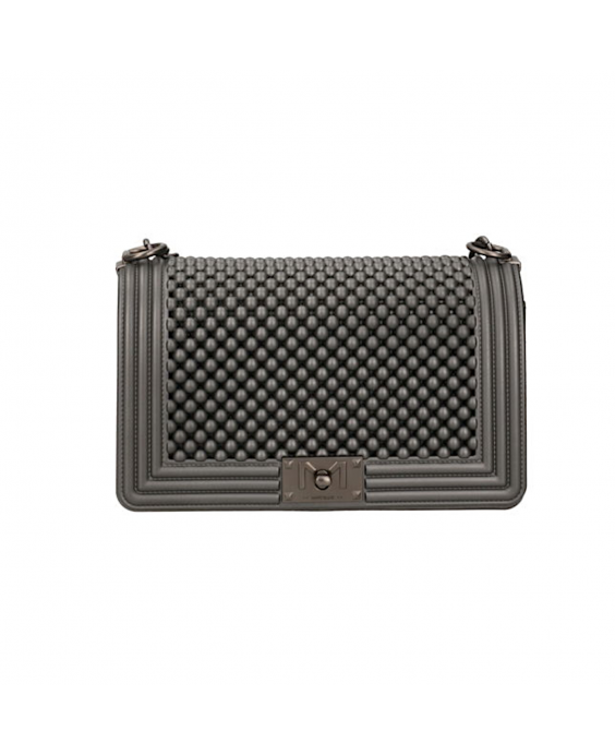 MARC ELLIS Borsa a tracolla Flat M Ball Donna Canna da fucile Argento satinato FLAT M BALL_24-GUN METAL-SATIN CDF