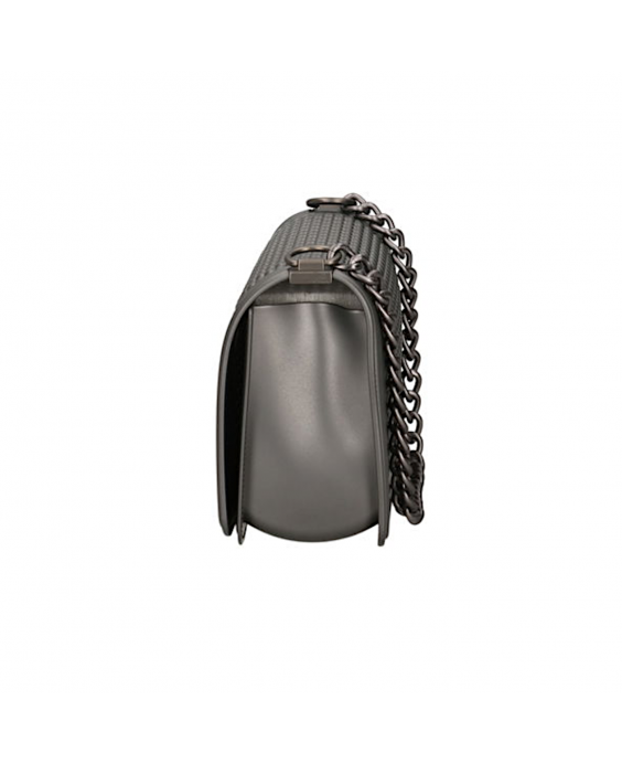 MARC ELLIS Borsa a tracolla Flat M Ball Donna Canna da fucile Argento satinato FLAT M BALL_24-GUN METAL-SATIN CDF