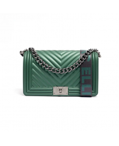 MARC ELLIS Borsa a mano Flat M Donna Verde foresta Argento satinato FLAT M_24-FOREST GREEN-SATIN CDF