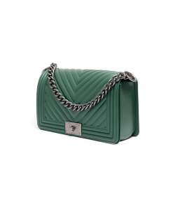 MARC ELLIS Borsa a mano Flat M Donna Verde foresta Argento satinato FLAT M_24-FOREST GREEN-SATIN CDF