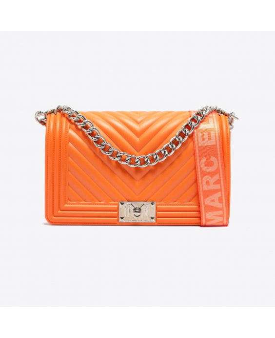 MARC ELLIS Borsa a mano Flat M Donna Arancione Argento lucido FLAT M_DARK ORANGE-SILVER