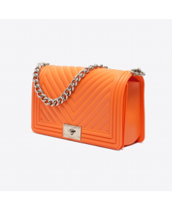 MARC ELLIS Borsa a mano Flat M Donna Arancione Argento lucido FLAT M_DARK ORANGE-SILVER