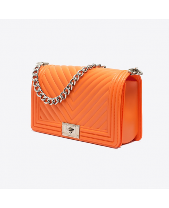 MARC ELLIS Borsa a mano Flat M Donna Arancione Argento lucido FLAT M_DARK ORANGE-SILVER