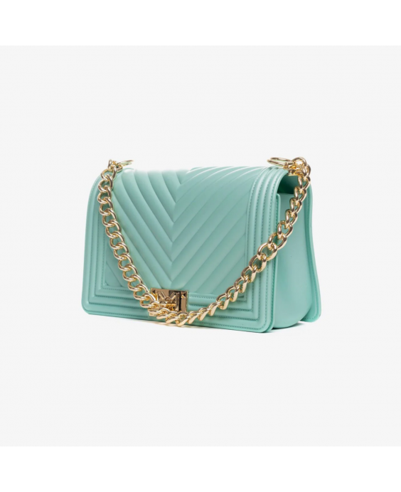 MARC ELLIS Borsa a mano Flat M Donna Verde Acqua Oro lucido FLAT M_VERDE ACQUA-LIGHT GOLD