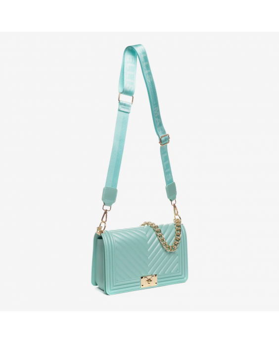 MARC ELLIS Borsa a mano Flat M Donna Verde Acqua Oro lucido FLAT M_VERDE ACQUA-LIGHT GOLD