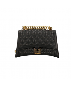 MARC ELLIS Borsa a tracolla Flat Rhombus M Donna Nero Ottone FLAT RHOMBUS M_24-BLACK-LIGHT OTTONE