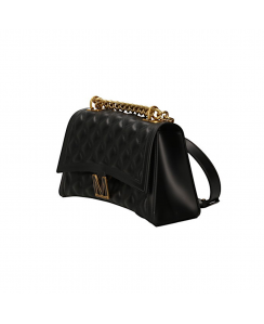 MARC ELLIS Borsa a tracolla Flat Rhombus M Donna Nero Ottone FLAT RHOMBUS M_24-BLACK-LIGHT OTTONE